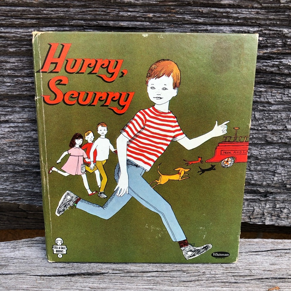 1963 Vintage Children’s Book ‘Hurry, Scurry 60’s Childs literature 1960s decor💚